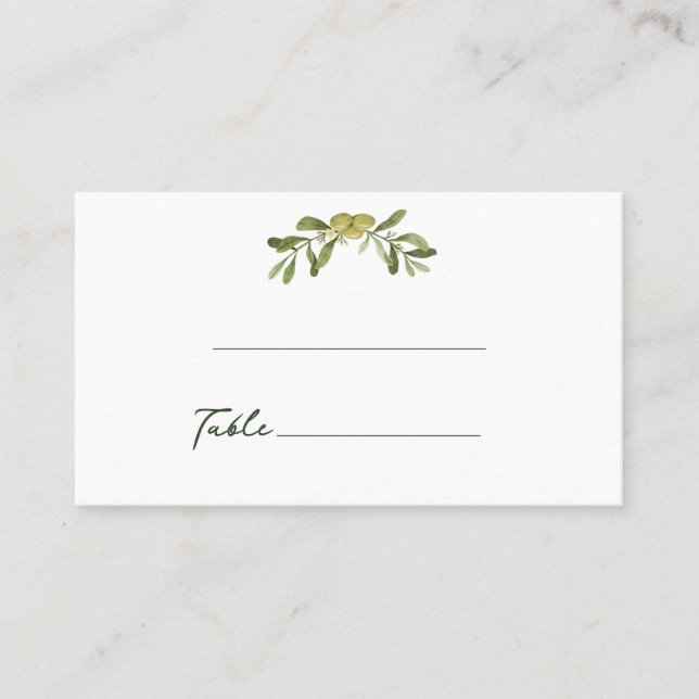 Carte De Placement Vert olive moderne (Devant)
