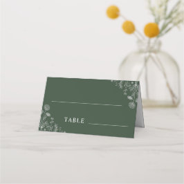 Carte De Placement Vert sage | Mariage botanique Fleur sauvage tiré