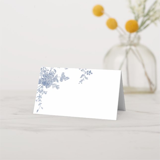 Carte De Placement Victorian Dusty Blue French Garden Floral Mariage (Devant)
