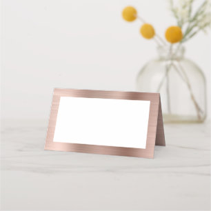 Carte De Placement Vide blanc et Rose Gold Faux Foil