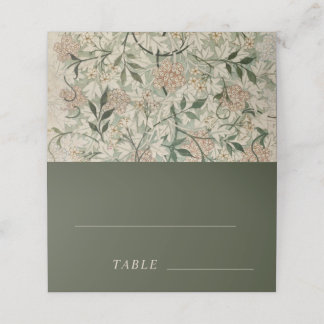 Carte De Placement Vintage Botanique Floral Moss Vert Elégant Jardin