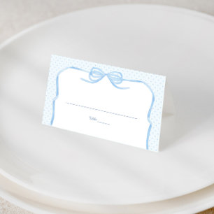 Carte De Placement Vintage Coquette Pale Blue Bow Wedding shower