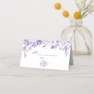 Carte De Placement Violet bleu clair bleu bleu floral violet Numéro d