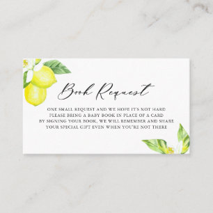 Carte De Placement Watercolor Lemon Blossoms Baby Book Demande Card
