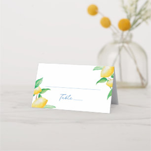 Carte De Placement Watercolor Lemons Mariage méditerranéen