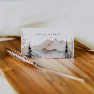 Carte De Placement Watercolor Mountain Automne Mariage extérieur