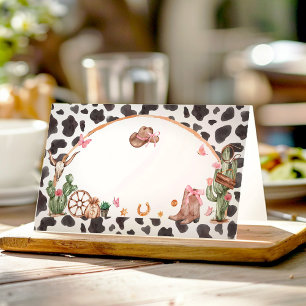 Carte De Placement Western Bows Pink Cowgirl