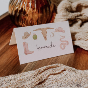 Carte De Placement Western Cowgirl Theme Party Étiquette alimentaire