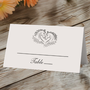 Carte De Placement Western Horse Rustic Ivory Mariage campagnard Esco