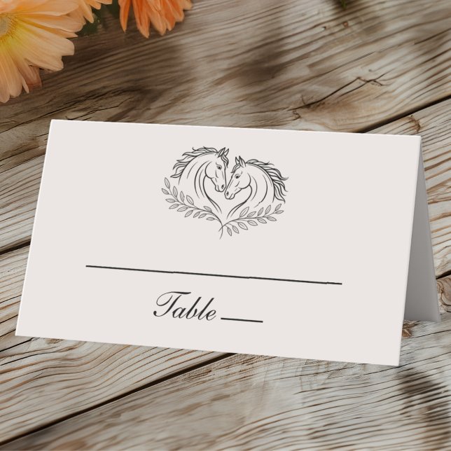 Carte De Placement Western Horse Rustic Ivory Mariage campagnard Esco (Créateur téléchargé)