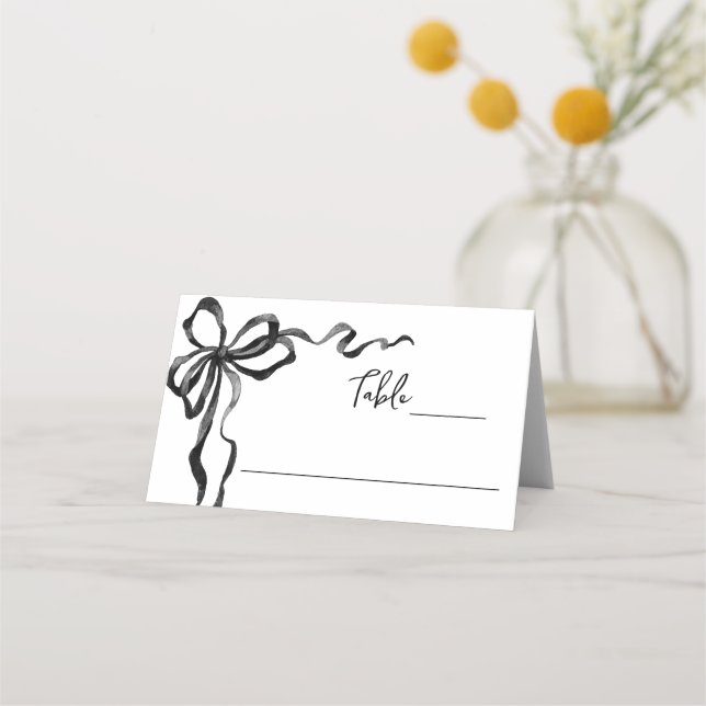 Carte De Placement Whimsical Funky Black Bow Christmas Dinner Party (Devant)