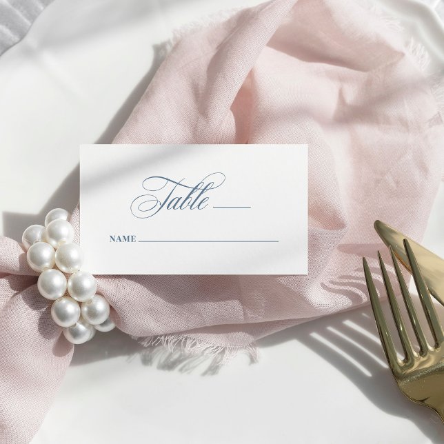 Carte De Placement White and Dusty Blue | Classic Luxe Wedding Flat (Créateur téléchargé)