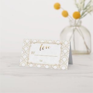 Carte De Placement White Great Gatsby Art Déco Gold Mariage