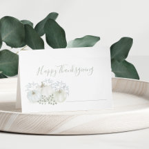 White Watercolor Citrouilles Thanksgiving
