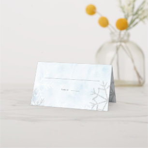 Carte De Placement Winter Wonderland Blue Silver Snow