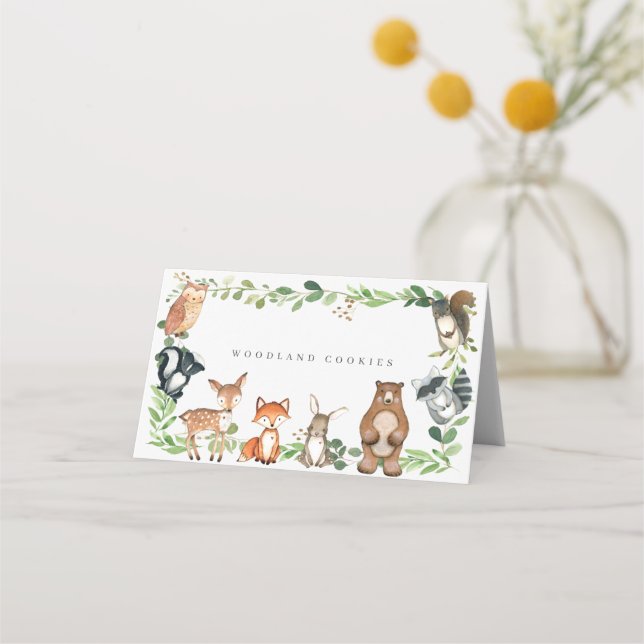 Carte De Placement Woodland Buffet Food Labels (Devant)