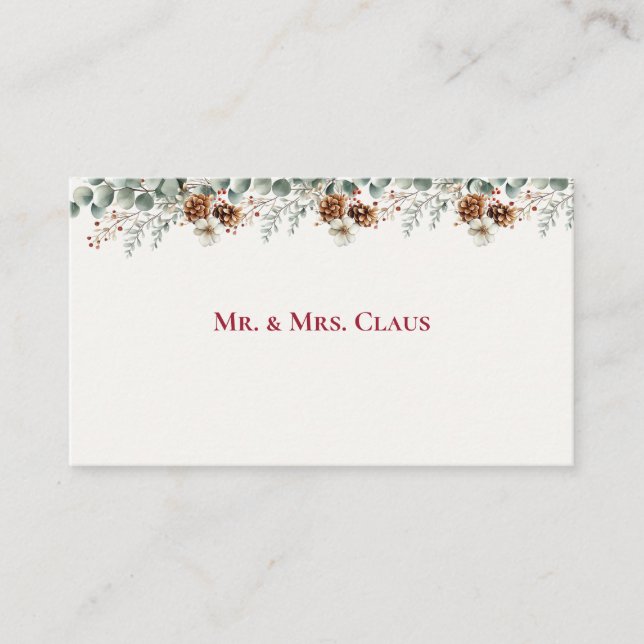 Carte De Placement Woodland Pine & Cranberry  (Devant)