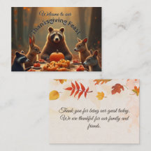 Woodland Thanksgiving Party Amis et famille