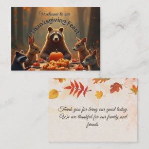 Carte De Placement Woodland Thanksgiving Party Amis et famille