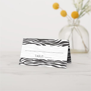 Carte De Placement Zèbre Impression, Grilles, Noir Et Blanc, Mariage