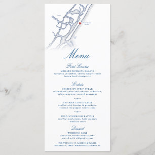 Carte de plage Wrightsville Mariage bleu marine él