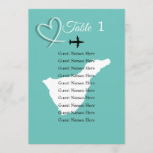 Carte de plan de mariage de destination Tenerife