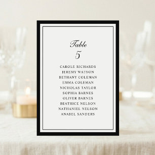 Carte de plan de table de mariage à cadre élégant