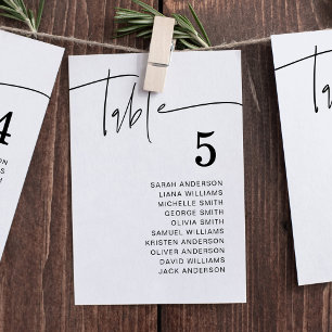 Carte de plan de table de mariage moderne individu