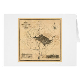 Carte de plan de ville de Washington DC par Lizars