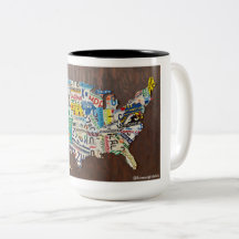 Carte de plaque de licence deux tons mug 15oz