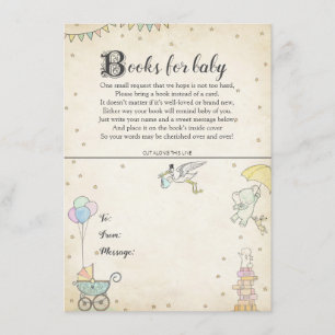 Carte de plat de livre de baby shower de livre