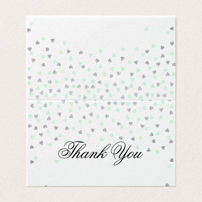 Carte de pliage de Merci à la menthe et à l'argent (Outside Unfolded)