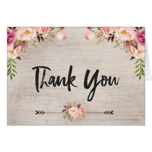 Carte de pliage Rustique Floral Boho