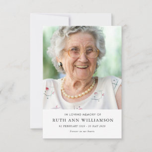 Carte de poème commémorative minimaliste simple