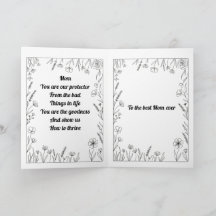 Carte de poème personnalisée et sincère pour la fê