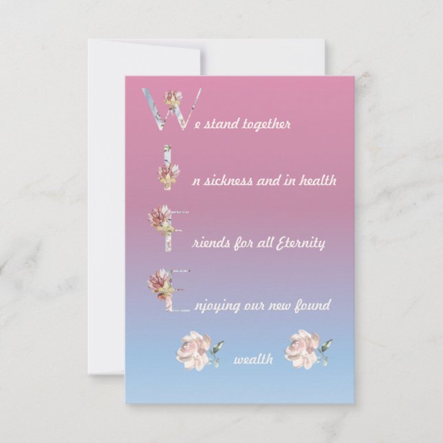 Carte de poème unique femme (Devant)