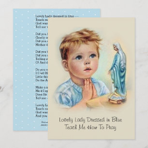Carte de poésie catholique de prière de la Vierge 