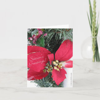Carte de poinsettia de Bonnes Fêtes