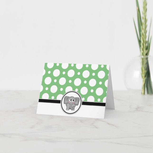 Carte de point Green Polka personnalisée pour élép (Devant)