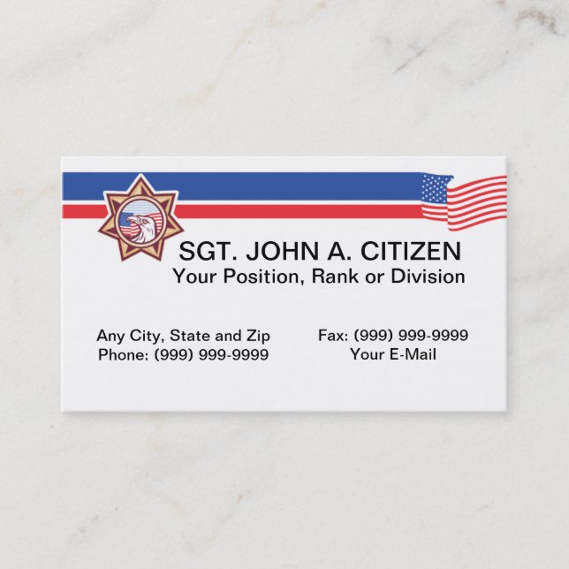 carte de police d'assistant du shérif de police (Devant)
