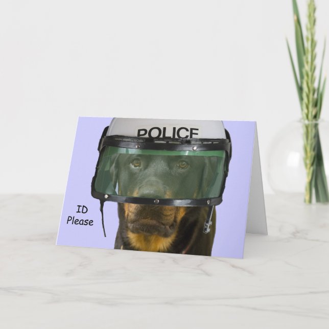 Carte de police Rottweiler par thème pour une caus (Devant)