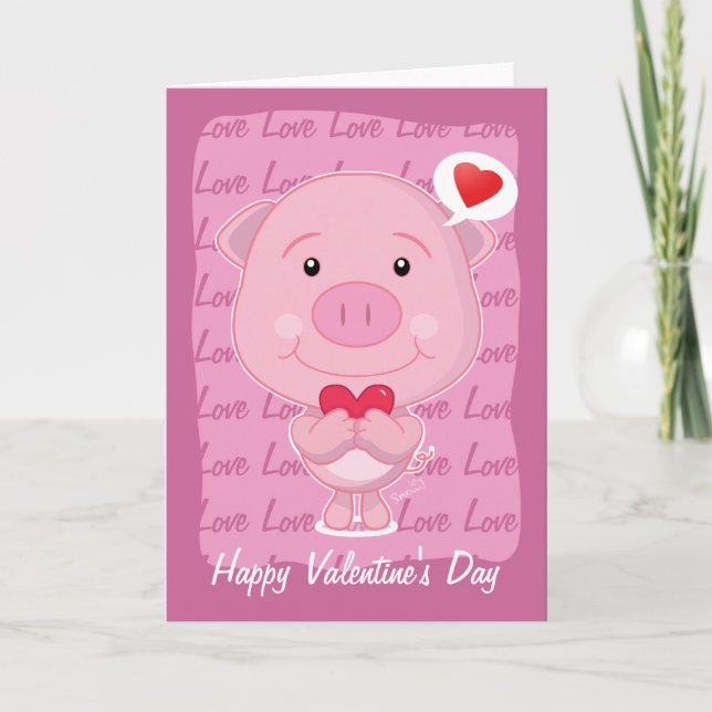 Carte de porc Valentine (Devant)