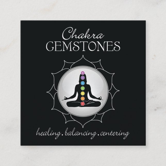 Carte de portefeuille de pierre gemme de Chakra (Devant)