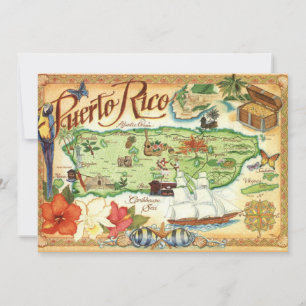 Carte de Porto Rico 5x7 Grande Carte Postale