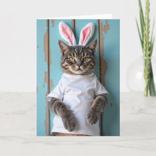 Carte de portrait de chat en chemise