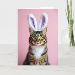 Carte de portrait de chaton avec touffes d'oreille