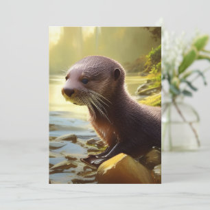 Carte de portrait de la faune de Baby Otter