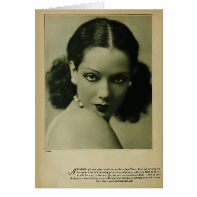 Carte de portrait vintage Lupe Velez 1929 (Devant)