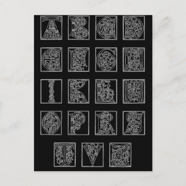 Carte de poste alphabétique (Devant)