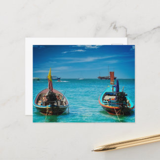 Carte de poste de bateau thaïlandais traditionnell